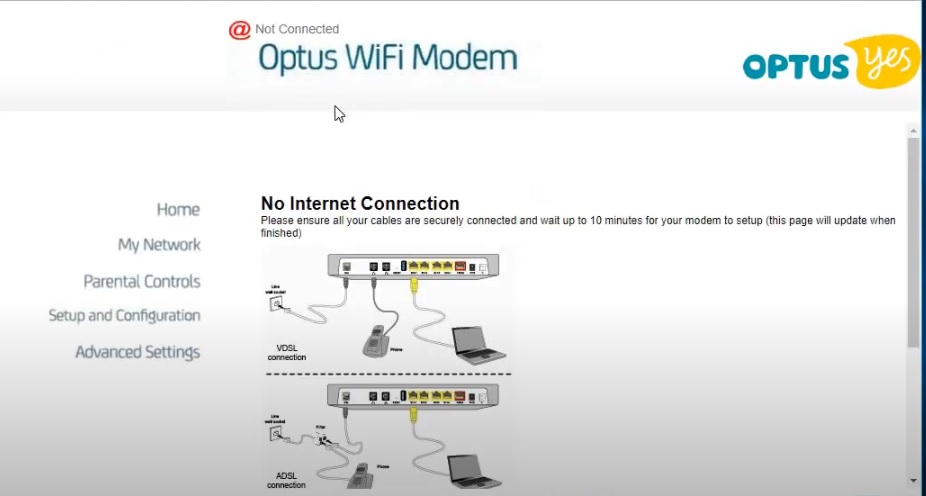 Access the Modem Interface